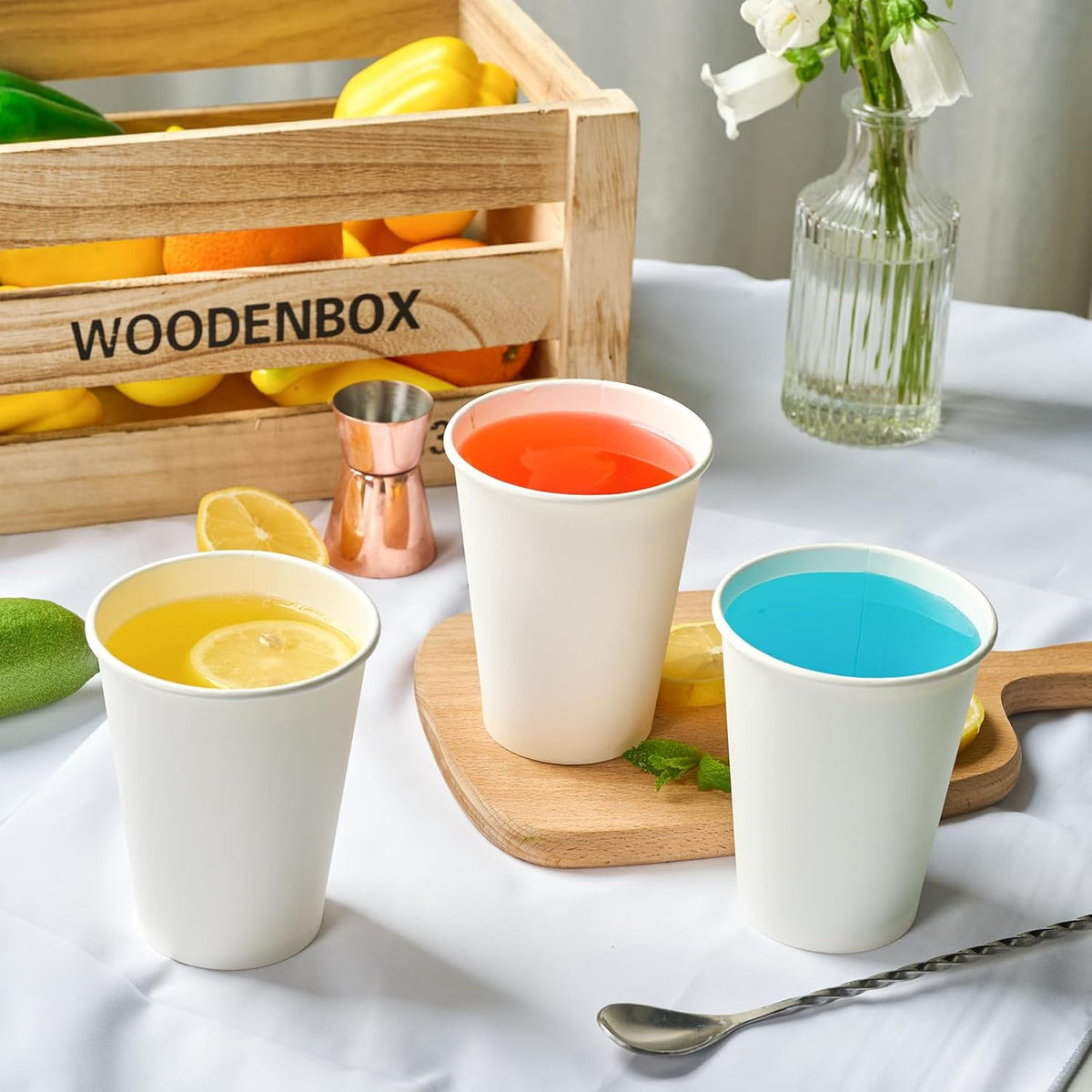 210 Count 12 oz Coffee Cups, White Paper Cups 12 oz for Water Juice or Tea, Perfect for Office Home Party