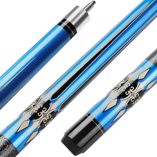 Billiard Cues Stick, 58" Pool Cues Canadian Maple Wood Leather Pattern Grip 18 19 20 21 oz Pool Cue Stick for Bar House Pool Table Sports