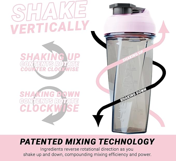 HELIMIX 2.0 Vortex Blender Shaker Bottle Holds upto 28oz | No Blending Ball or Whisk | USA Made | Portable Pre Workout Whey Protein Drink Shaker Cup | Mixes Cocktails Smoothies Shakes | Top Rack Safe