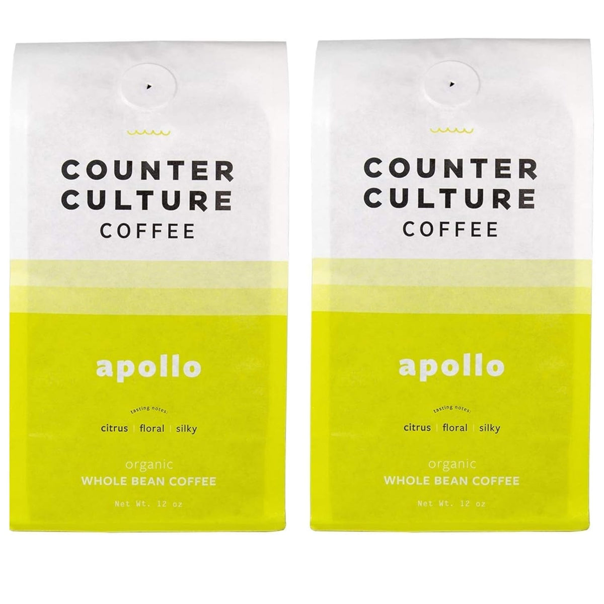 Counter Culture Coffee - Fresh Roasted Certified Organic Whole Bean Coffee (Kosher) (Apollo Double Pack)