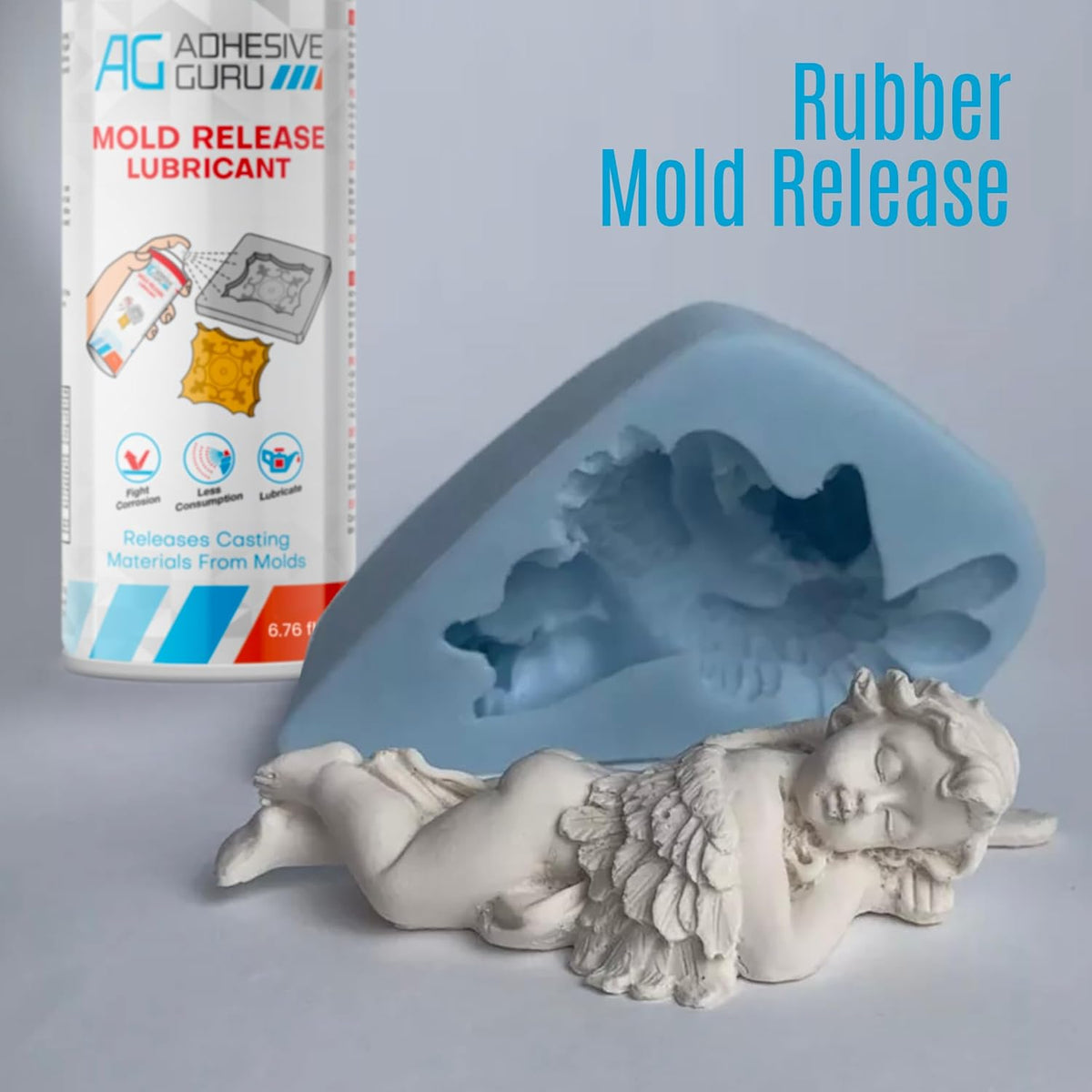 Adhesive Guru Silicone Mold Release Aerosol Spray (6.76 fl oz) Lubricant Agent for Epoxy Resin Molds (1 Pack)