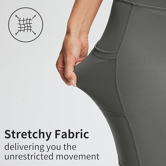 baleaf Women's 8"/ 5"/ 3" Biker Shorts High Waist Yoga Workout Gym Running Volleyball Spandex Shorts with Pockets