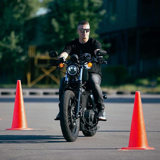 6, 9, 12, 18, 28 Inch Sports Training Traffic Cones - Durable Orange Cones for Soccer, Football, Basketball, Agility Drills, Parking, Safety, Road Use (Set of 12)