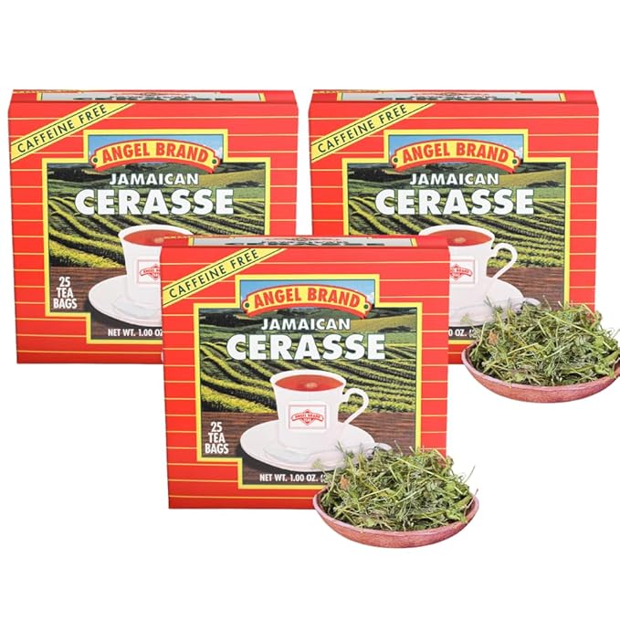 Angel Brand Cerasse Tea Bags Jamaican 25 – Pack of 3 – Herbal Tea for Cleansing, Detox, &