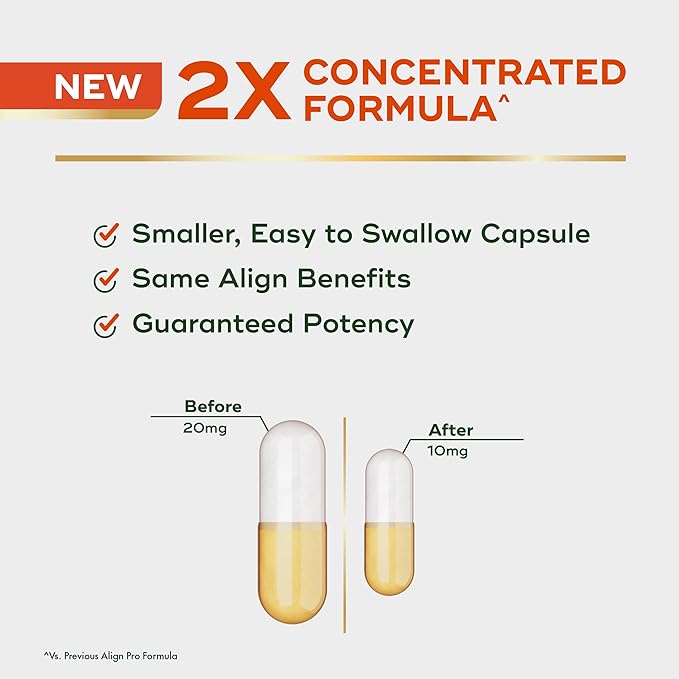 Align Probiotic, Pro Formula, Probiotics for Women and Men, Daily Probiotic Supplement, Helps Soothe Occasional Bloating & Gas*, #1 Doctor Recommended Brand‡, 30 Capsules (Packaging May Vary)