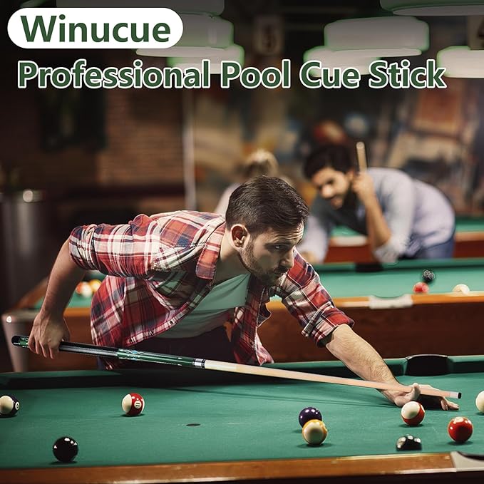 Billiard Cues Stick, 58" Pool Cues Canadian Maple Wood Leather Pattern Grip 18 19 20 21 oz Pool Cue Stick for Bar House Pool Table Sports