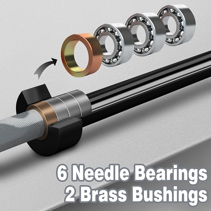 7ft Olympic Barbell for Strength Training and Olympic Weightlifting, 500 700 1000LBS Capacity Available, 2 Inch Bar for Squats, Home Gym Fitness Equipment, Bench Press, Deadlift,Powerlifting