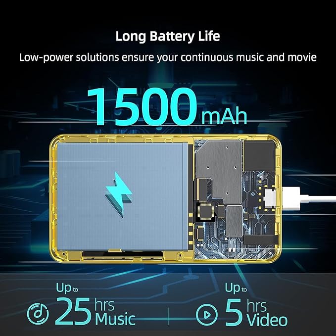 80GB MP3 Player with Bluetooth and WiFi, MP4 MP3 Player with Spotify,Spotify Kids，4" Full Touch Screen with Pandora, Music Player with Audible，Android MP3 with Speaker (Gold_Black)