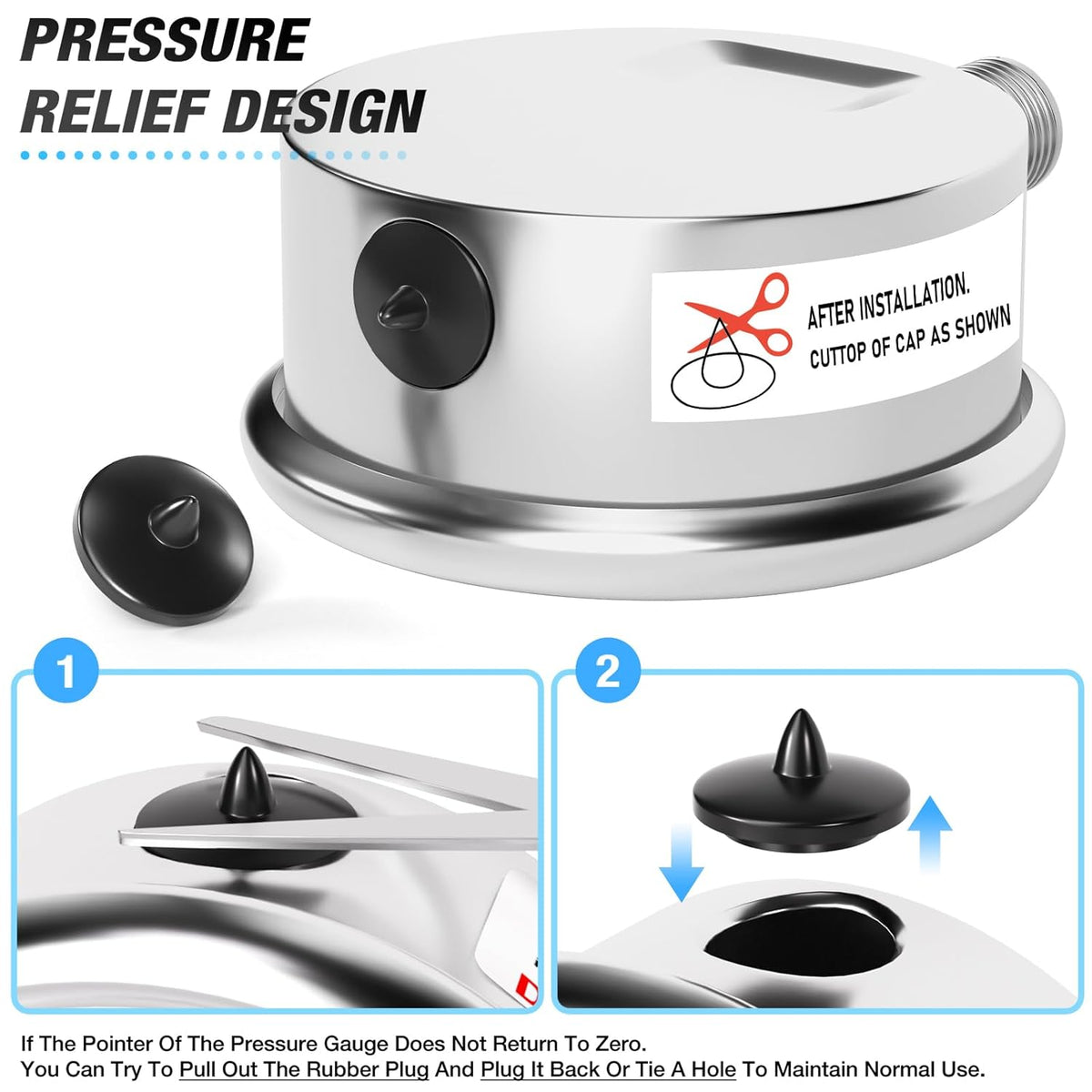 MEANLIN MEASURE 0~300Psi Liquid Filled Pressure Gauge Stainless Steel with 316 Stainless Steel Joint 1/4" NPT 2.5" FACE DIAL for Air Compressor Air Regulator Water Filter Center Lower Mount
