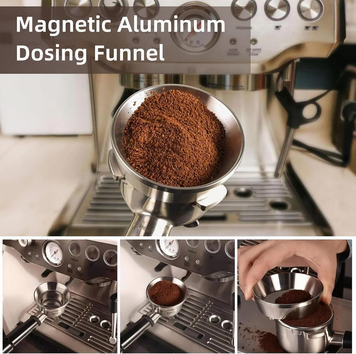 51mm Espresso Distributor Set - Coffee Distributor and Tamper Leveler Fits Portafilter Tamper 51mm - Barista Kit with WDT Tool and Dosing Funnel