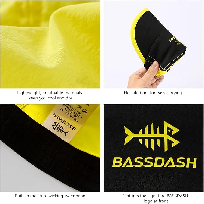 BASSDASH Ultralight UPF 50+ Soft Baseball Caps Unstructured Quick Dry Folding Hat Adjustable for Men Woman Outdoor Activities