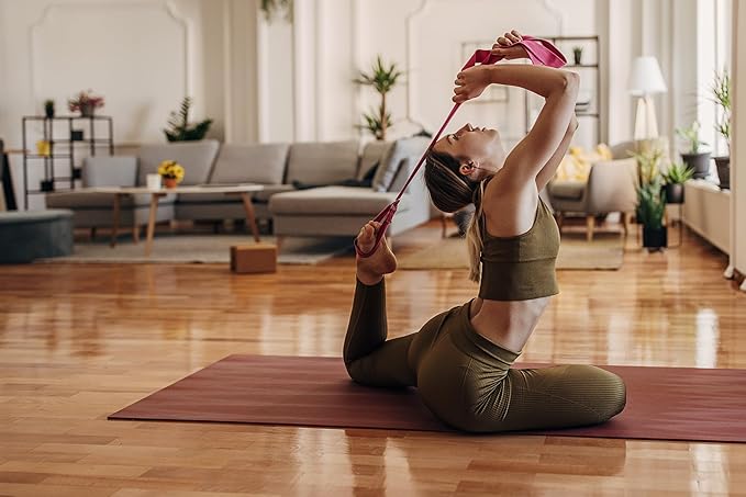 Everyday Yoga Super Strong Strap with Metal D-ring Buckle - Improve Flexibility, Stretching, and Physical Therapy Fitness.