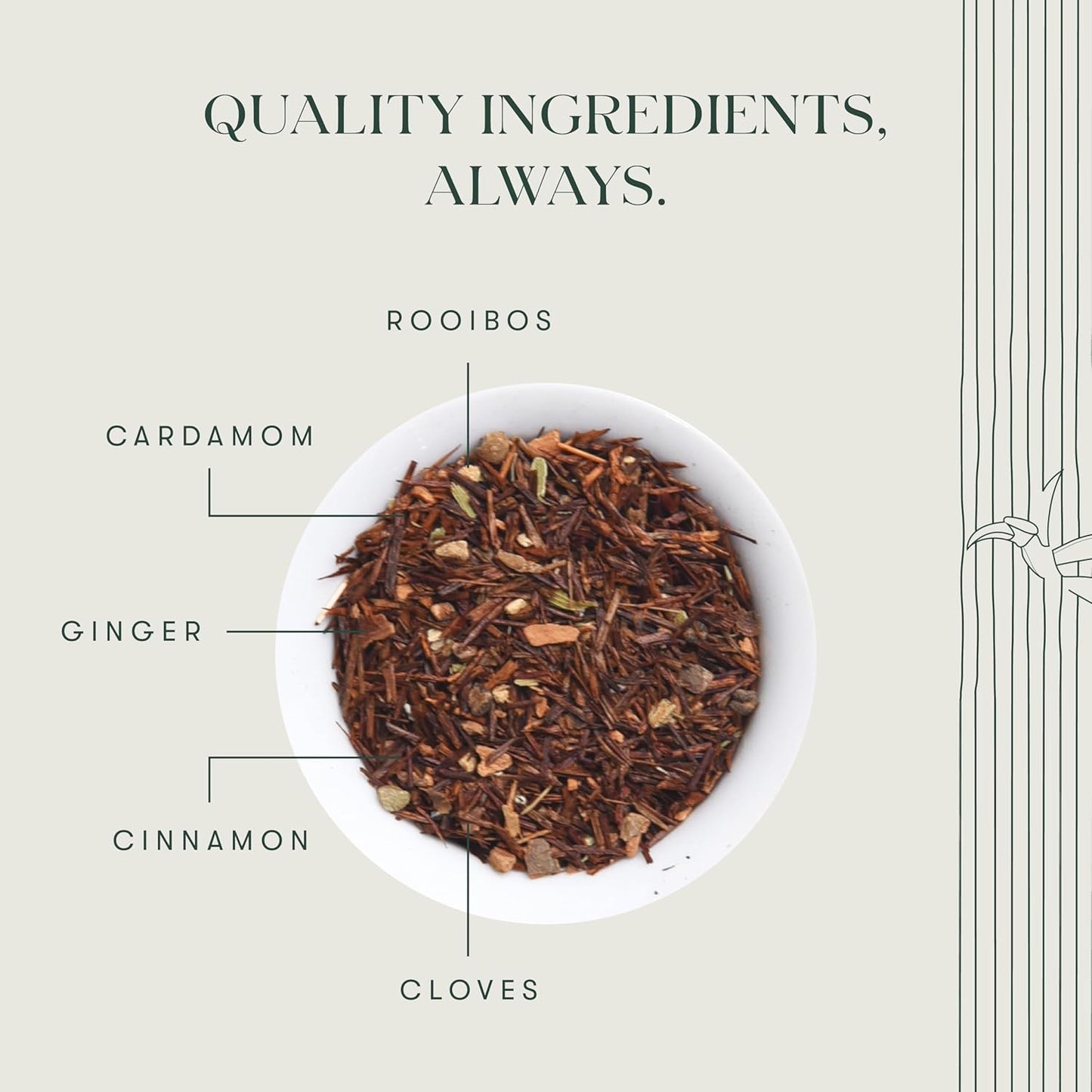 Luxmi Estates Rooibos Chai Organic Rooibos Tea with Spices (50 Tea Bags) Caffeine Free Tea Bags For Relaxing, Calming, and Stress Relief, With Certified Organic Rooibos Tea