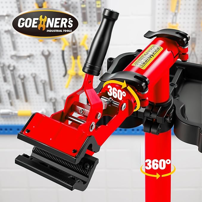 Bike Repair Stand, 176 LBS Heavy Duty Portable Bicycle Mechanic Maintenance Workstand with Tool Tray, Steel & Aluminum Shop Home Adjustable Height Foldable Bike Work Stand for E Bike, MTB, RB