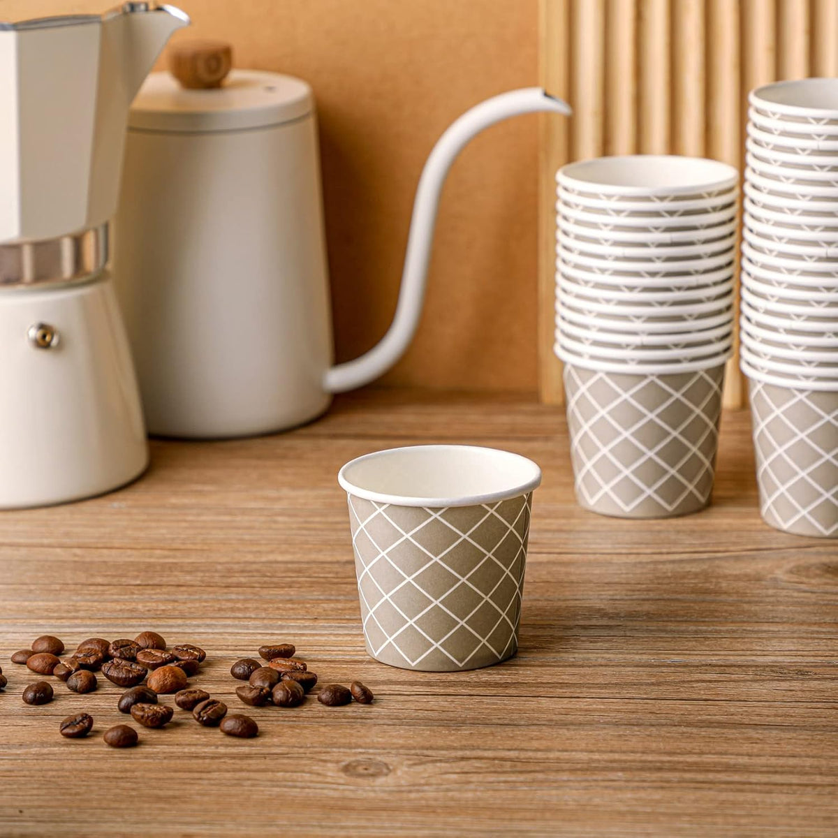 Rtteri 100 Pcs Count 3 oz Disposable Coffee Cups Disposable Espresso Cups Small Paper Cups 3 oz Cups for Coffee Tea Cocoa Juice Mini Paper Cups for Cafes Offices and Home