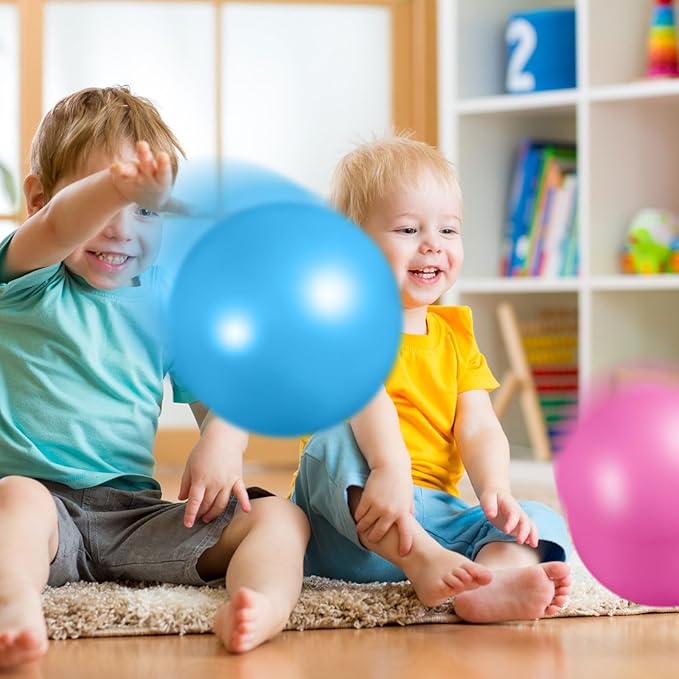 Aoriher 10 Pieces 9 Inch Exercise Pilates Ball Yoga Therapy Core Ball for Yoga Stability Barre Training Stretching Physical Posture Training Gym