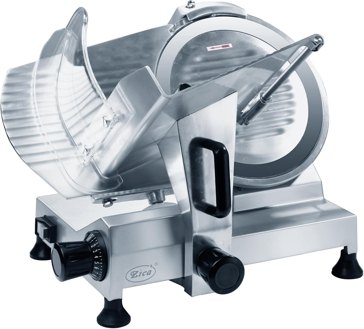 Zica ZBS-10A 10" Stainless Steel Blade Electric Deli Meat Cheese Food Ham Slicer Commercial and for Home use [ETL]