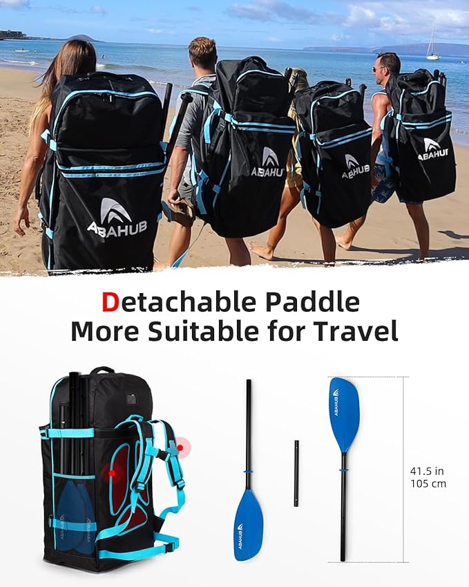 Abahub Adjustable Kayak Paddle 210-230 cm/ 230-250 cm Floating Kayaking Oars Boating Oars Canoeing Oars Black