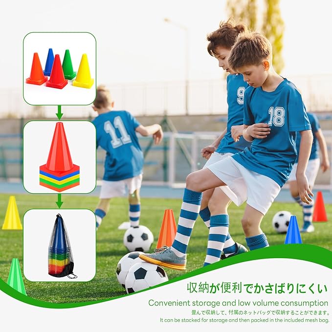 BiAnYC 7 Inch Plastic Sport Training Traffic Cones- Set of 10 Pcs/25 Pcs, 5 Colors(Orange/Yellow/Red/Blue/Green)