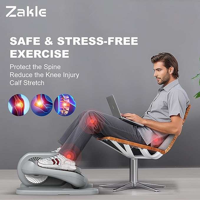 Zakle Ellipse Leg Exerciser as Seen on Tv for Seniors, Electric Under Desk Elliptical Machine w/Remote & 12 Speeds Level, Manual & Auto Mode, Quiet Seated Pedal Exerciser for Home Office
