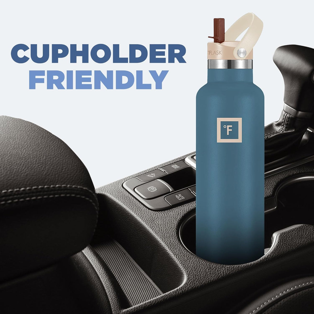 IRON °FLASK Camping & Hiking Hydration Canteens - Narrow Straw Lid & Boot - Leak Proof Vacuum Insulated Stainless Steel - Hot & Cold Double Walled Sports Water Bottle - Cream & Berries, 24 Oz