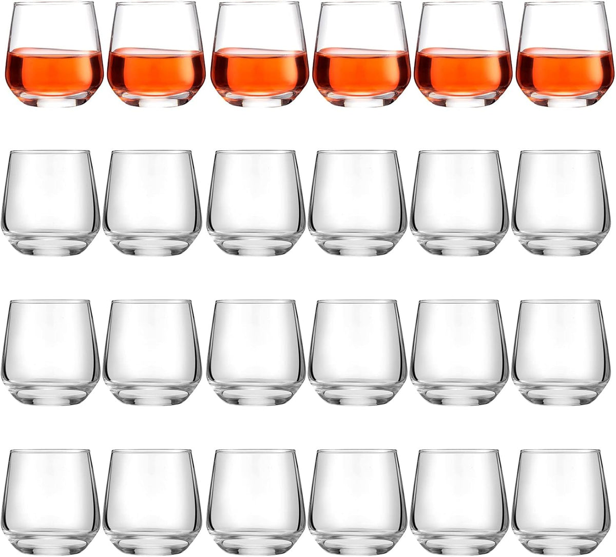Zopeal 24 Pack Shot Glasses 3.25 oz Tequila Heavy Base Whiskey Tasting Glass Cups Small Liquor and Spirit Bar Shooter for Drinking Tasting Espresso Beer Juice