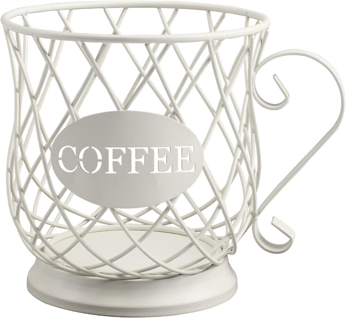 TreeLen Coffee Pod Capsule Storage Holder for 35 K Cups Capacity K Cup Holder K Cup Organizer for Counter Coffee Bar and Coffee Table - White