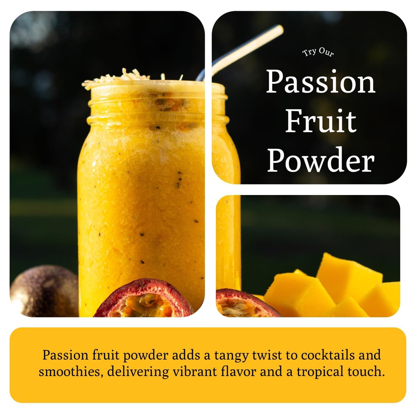Ancient Roots Passion Fruit Powder- All-Natural Food Coloring, Filled with Antioxidants, Vitamin C, and Fiber, 75 Servings (10.5 ounces)