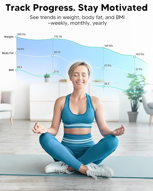 arboleaf Smart Scale and Tape Measure, Body Fat Measuring Tape and Smart Scale for Body Weight, Digital Bluetooth Weighing Machine, Circumference Analyzer, App Sync, 400lbs, 11"