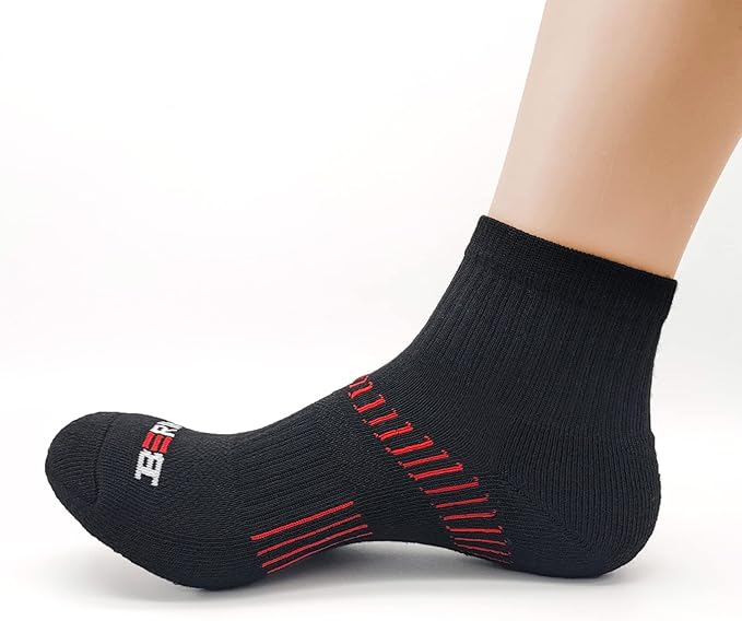 BERING Men's Athletic Ankle Socks Cushioned Quarter Running (6 Pairs)