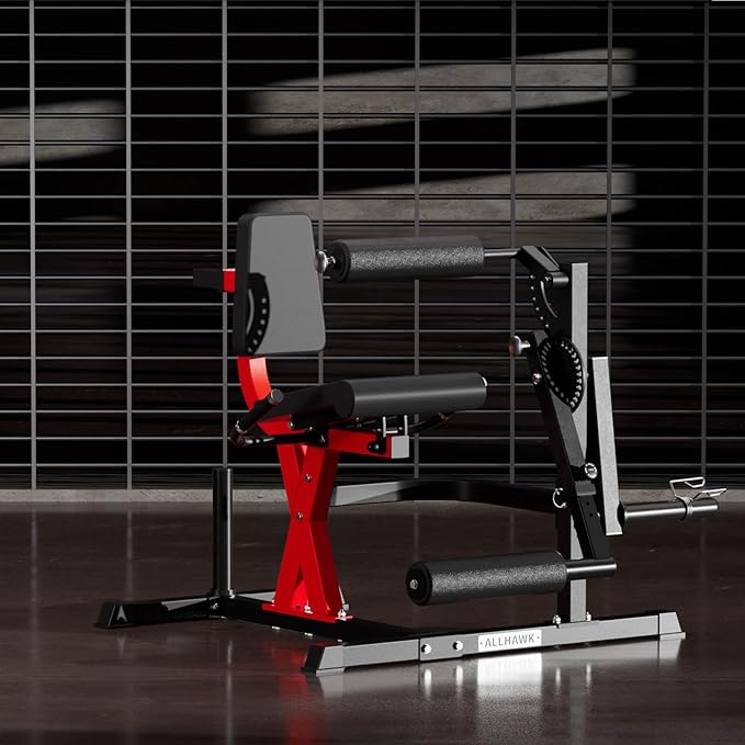 All-in-One Leg Extension and Curl Machine, Adjustable Seated Leg Rotary Extension Machine for Lower Body, Plate Loaded Home Gym Weight Machine for Thigh Workouts