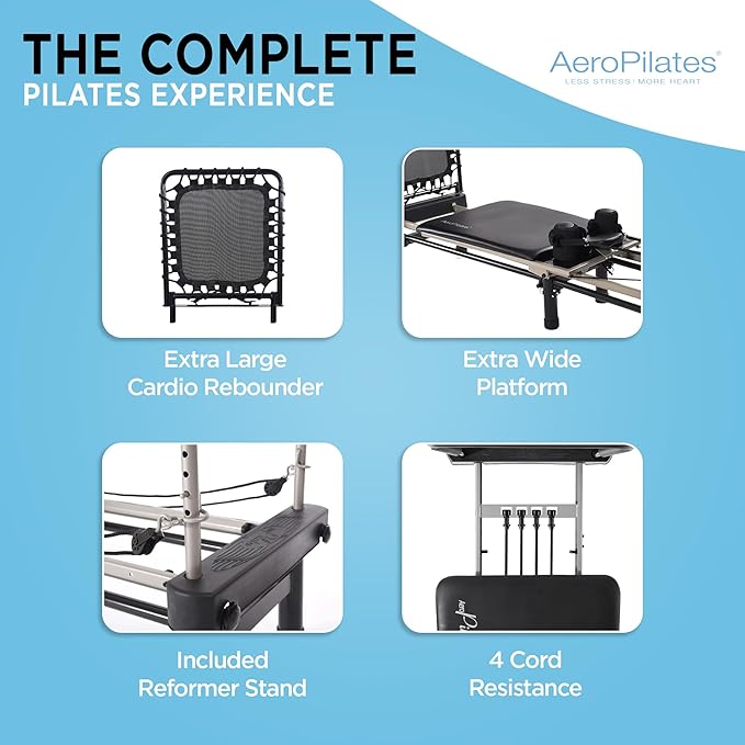 AeroPilates Reformer Home Workout Equipment, Pilates Machine w/Resistance