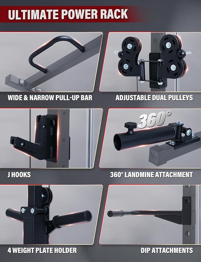 MAJOR FITNESS Drone3 Smith Machine, All-in-One Home Gym Power Rack with Cable Crossover, Pull-Up Bars, T-Bar & Squat Station, Heavy-Duty Full-Body Workout for Strength Training