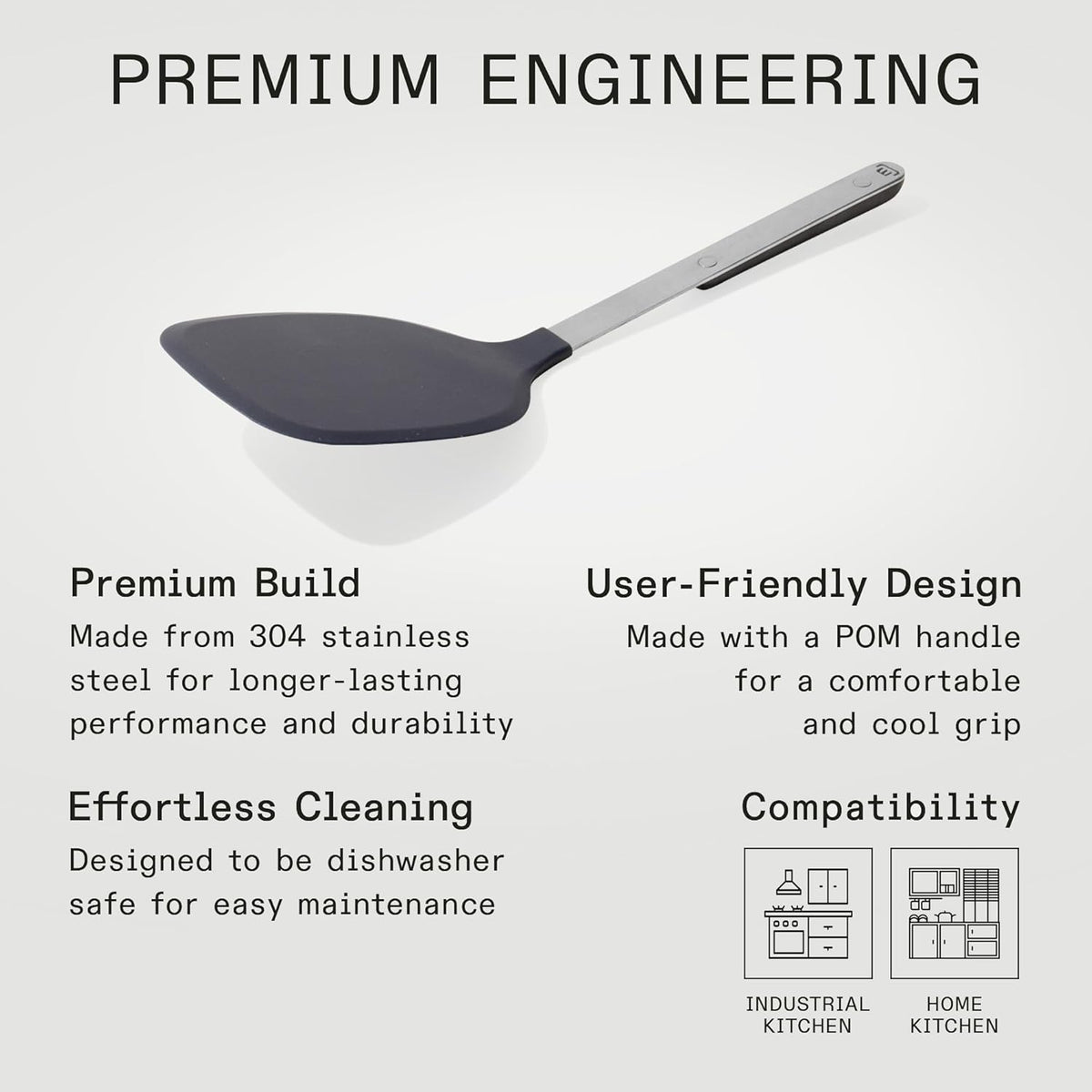 Made In Cookware - Rubber Spatula - Harbour Blue - Versatile Kitchen Essential - Dishwasher Safe