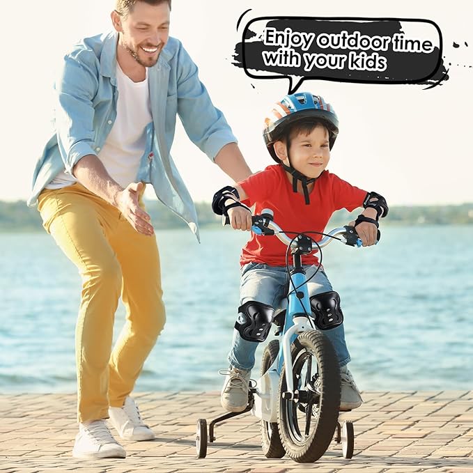 BOSONER Kids/Youth Knee Pad Elbow Pads Guards Protective Gear Set for Roller Skates Cycling BMX Bike Skateboard Inline Skatings Scooter Riding Sports