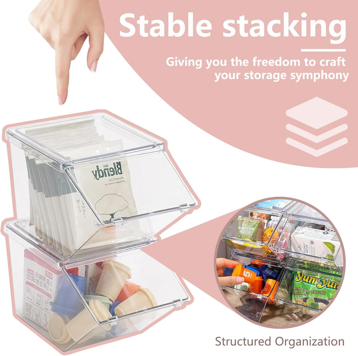 Roninkier 2 pack Coffee Pod Holder Tea Bag Organizer, Large Capacity Stackable Coffee Bar Accessories for Counter