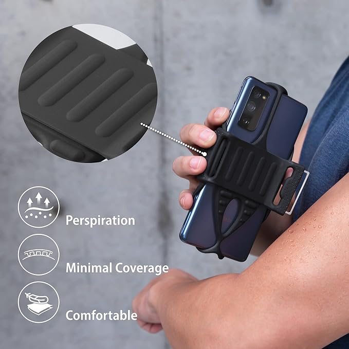 Bone Cell Phone Armbands+Sport Pocket, Run Tie 2+Pocket, L Arm Size, Fits Phone Size 4.7-7.2 Inches for iPhone 13 12 11 Pro Max XS XR X Samsung Galaxy
