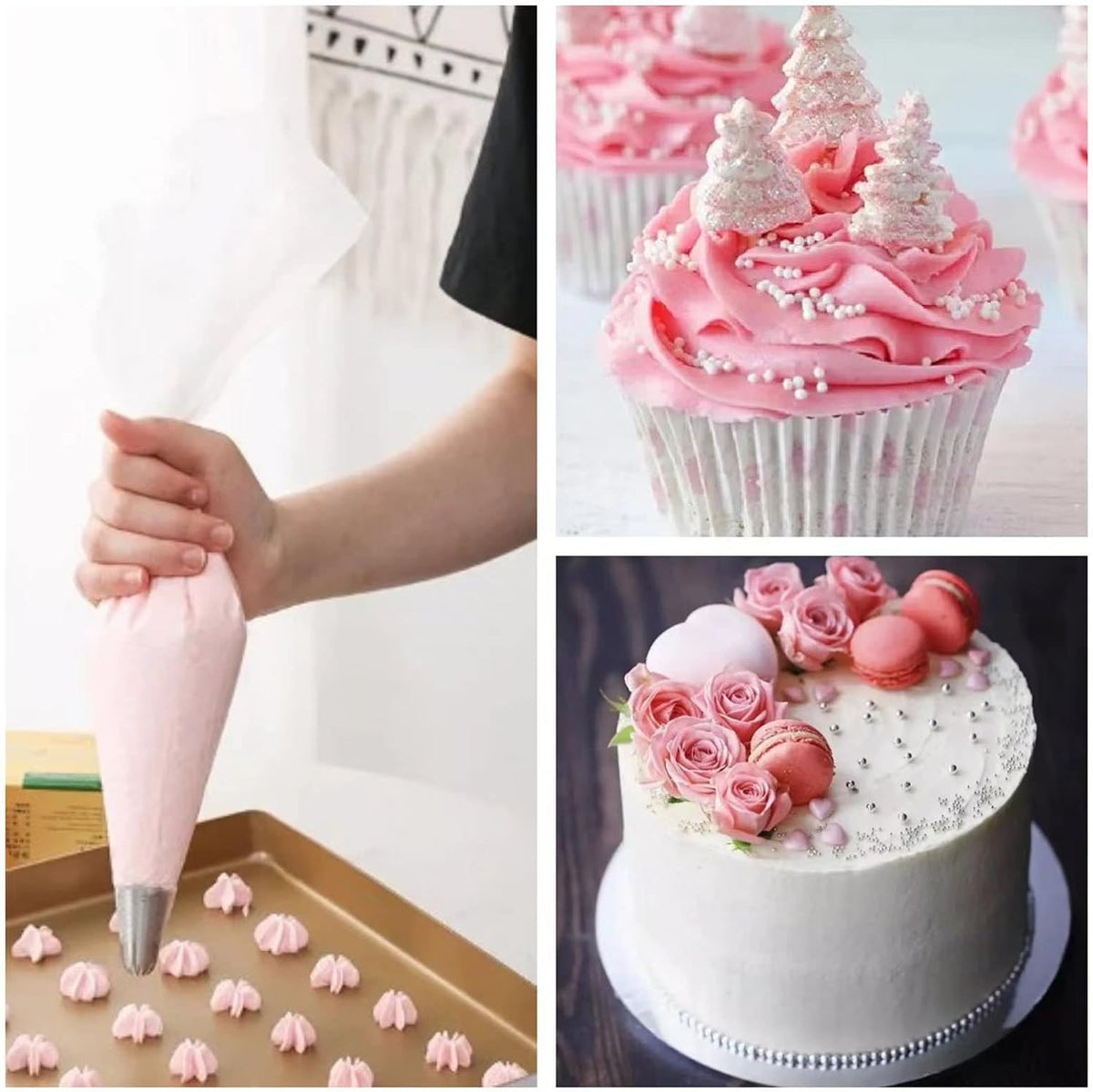 Large Pastry Bags Disposable, 100 Pcs 24 Inch Thickened Strong Decorating Bags for Frosting, Royal Icing, Professional Cake Supplies for Baking and Decorating