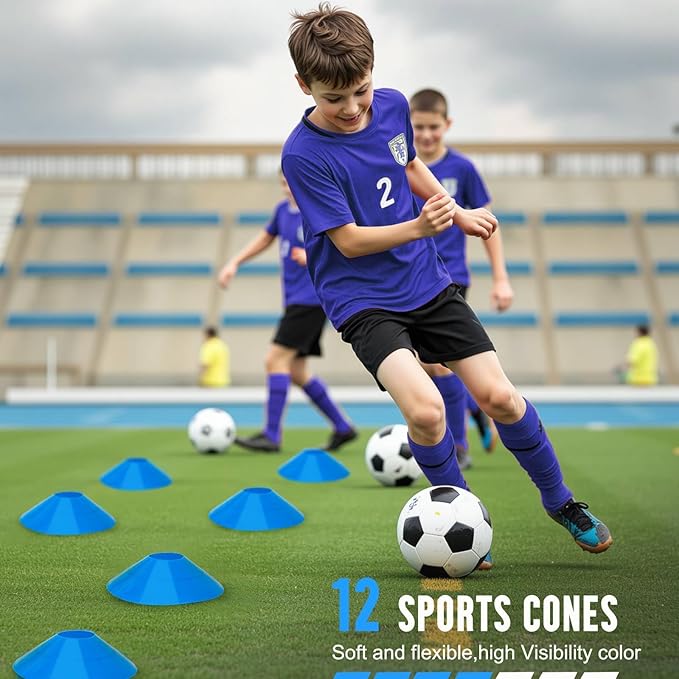 Agility Ladder, Soccer Training Equipment Set, 4 Agility Hurdles, 20ft Speed Ladder, Running Parachute, 12 Football Cones, Jump Rope | Soccer Basketball Athletes Speed Training