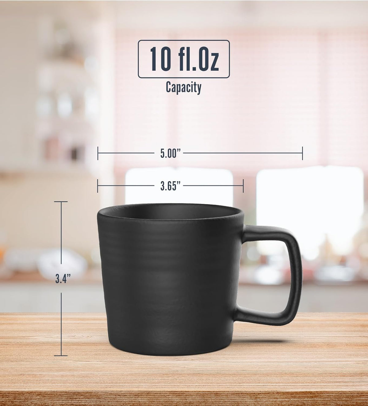 Pour Over Drip Coffee Maker Gift Set with Two Coffee Mugs, Non-Electric Pour Over Coffee Dripper, Easy Manual Brew Maker, Dishwasher and Microwave Safe, Filters not included (Black)