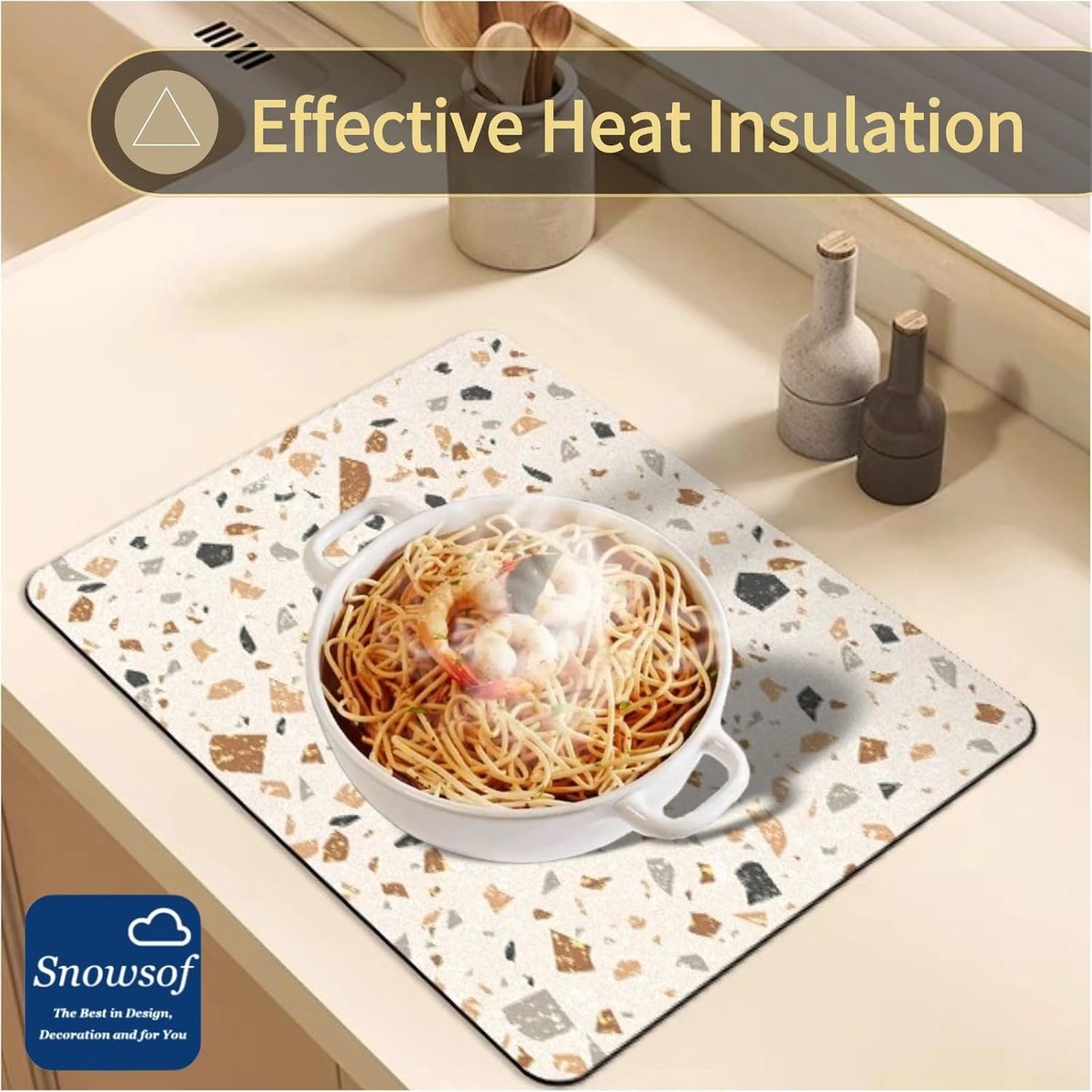 Dish Drying Mat - Absorbent Countertop Mat for Coffee Maker, Expresso Machine, Kitchen Use (02,12''×20'')