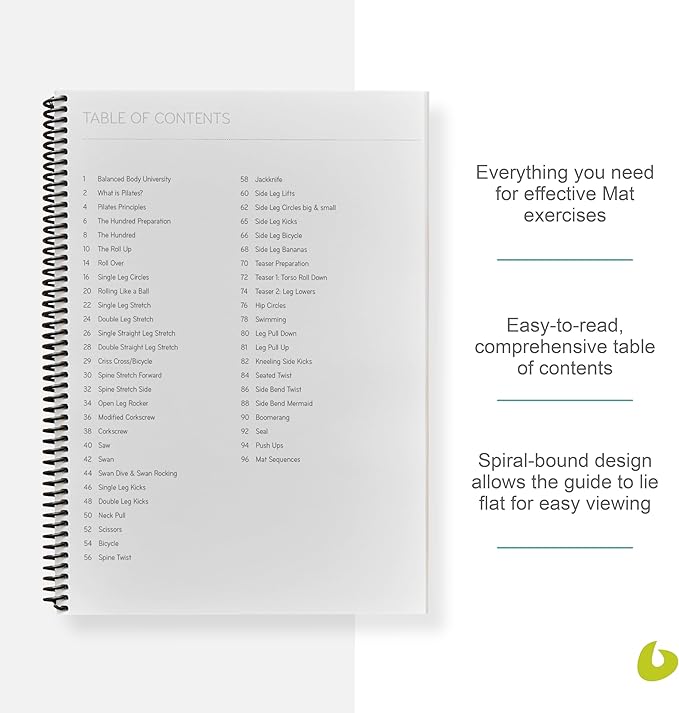 Balanced Body Mat Guide, Pilates Mat Guide for Workout Equipment, for Home Gym or Studio Use