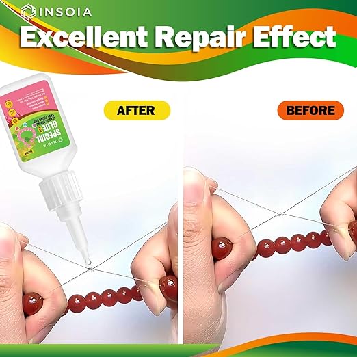 Bracelet Jewelry Glue for Elastic String, 30g Clear Elastic Knot Fixing Drip Adhesive for Bracelet String, Clay Beads, Rhinestones, Jewelry Making Kit ??Waterproof, Flexible, Non-Toxic Craft Glue