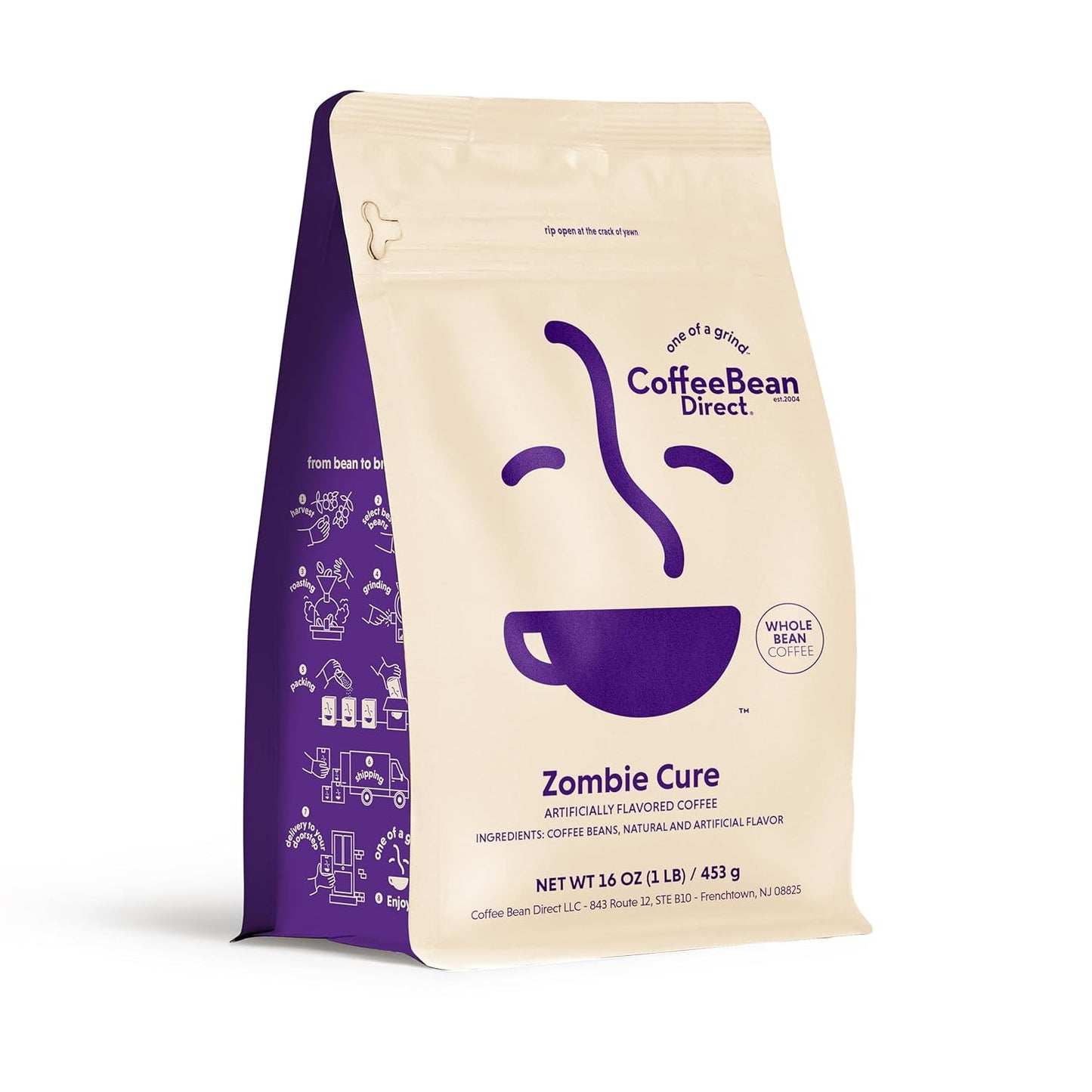 Coffee Bean Direct Zombie Cure Flavored, Whole Bean Coffee, 1 Pound Bag (Pack of 1)