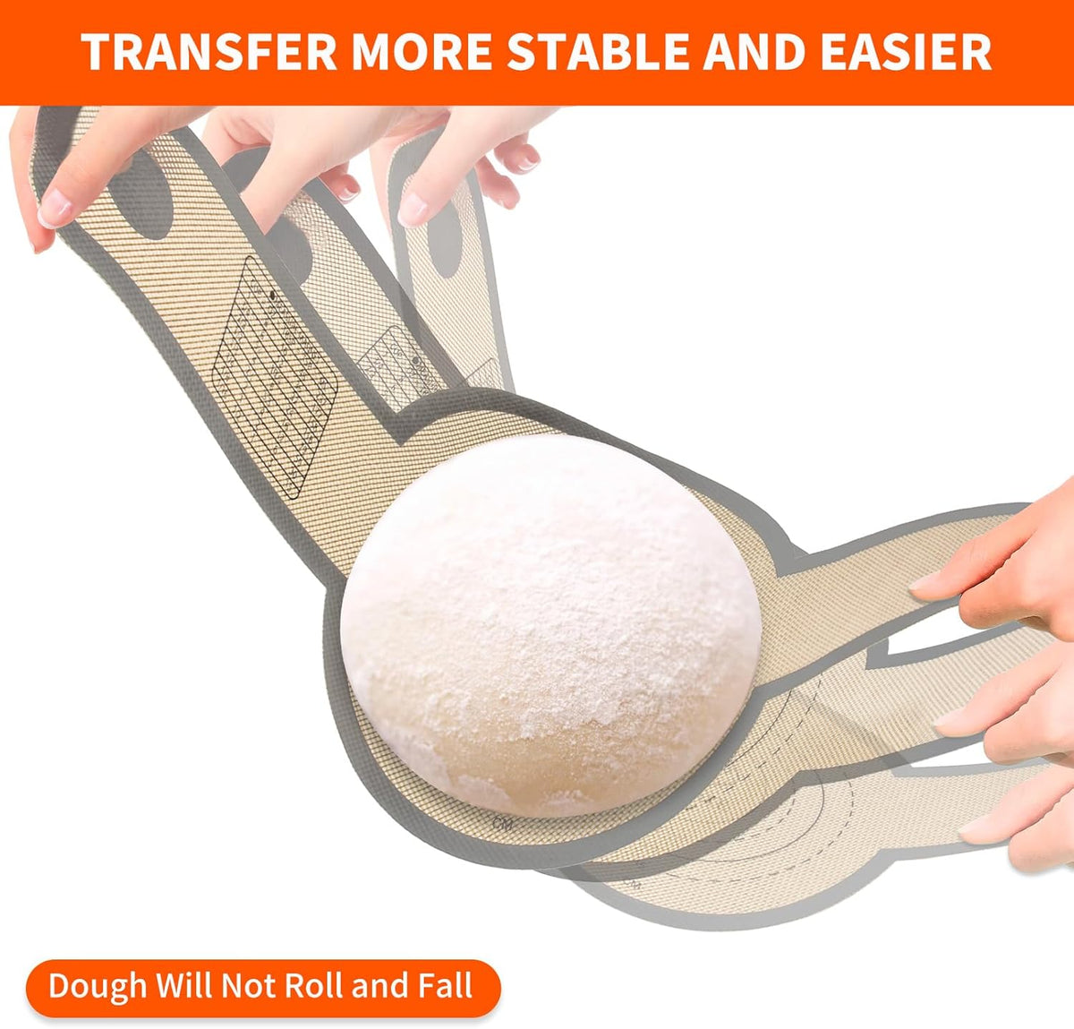 Silicone Bread Sling Dutch Oven Liner, Non-Stick & Easy Clean Reusable Oval and Round Silicone Bread Baking Mat with Long Handles, Easy to Transfer Sourdough Bread - 2 Gray Set