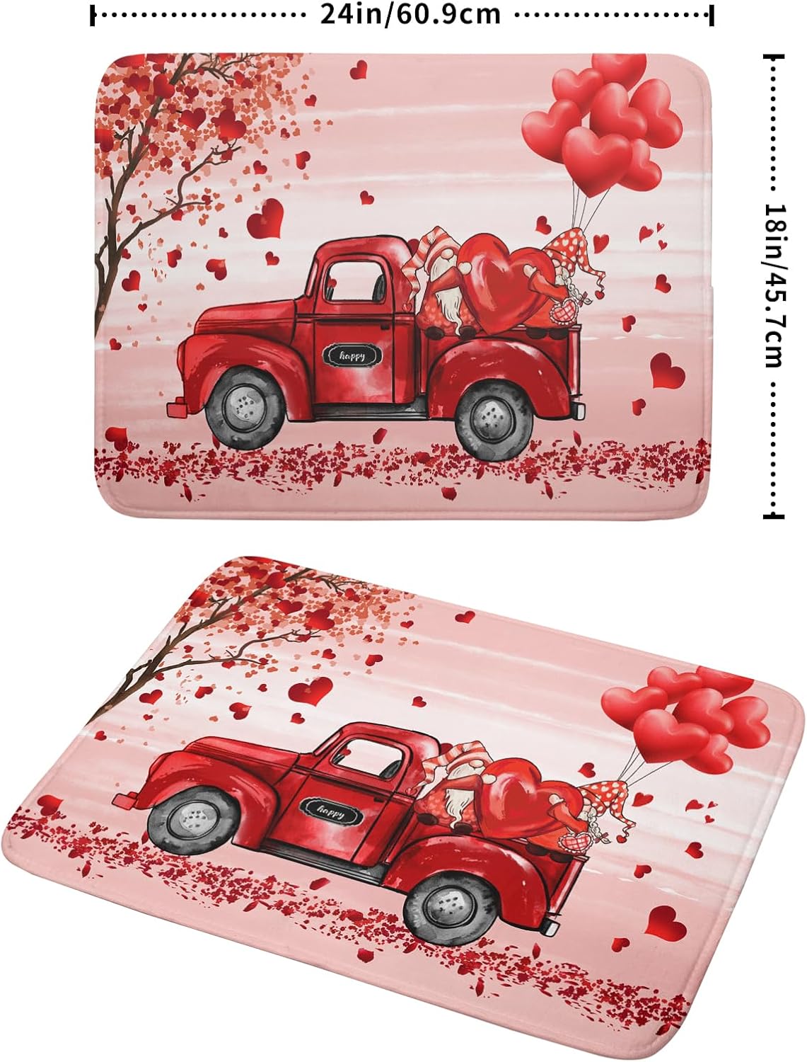 Valentine's Day Dish Drying Mats for Kitchen Counter, Happy Valentine's Day Dish Mat Absorbent Reversible Microfiber Dish Drying Pad Love Kitche Mat Dish Drainer Rack Mats for Coffee Bar 18"x24"