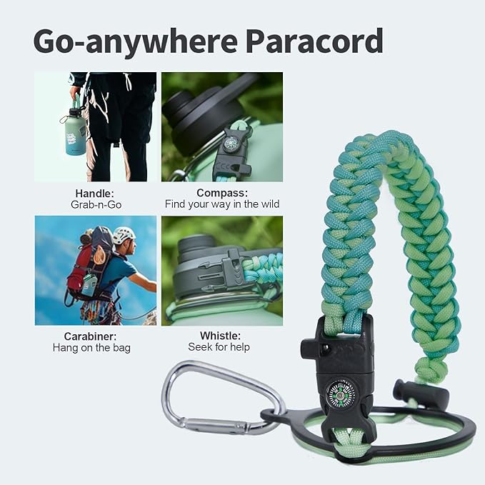 64 oz Insulated Water Bottle with Straw (Cold for 48 Hrs), Half Gallon Stainless Steel Triple Wall Vacuum Sports Water Jug, Leakproof Hydro Cup Flask with Straw Spout Lids & DIY Stickers