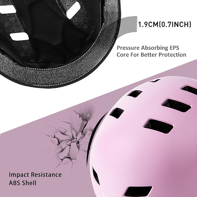 Bike Helmet 3 Sizes for Teenager Kids Youth Adults,Bavilk Skateboard Helmet Adjustable Multi-Sport Bicycle Cycling Scooter Roller Skate Inline Skating Rollerblading for Girls Boys Women Men Teen