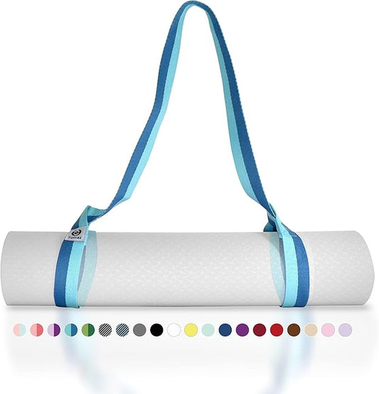 Tumaz Yoga Mat Strap [MAT NOT Included] (2 Sizes) with Extra Thick & Comfy Delicate Texture, Adjustable Yoga Mat Carrier