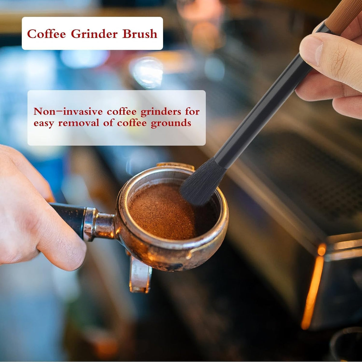 1PCS Light Professional Coffee Grinder Brush, Coffee Grinder Cleaning Brush, Washable Coffee Grinder Brush/Plastic Barista Brush for Baristas, Coffee Lovers, Cleaning Coffee Grounds